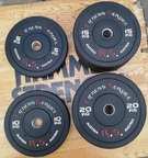 GRYF olimpijski 220cm + 100kg obciążenia BUMPER set zestaw